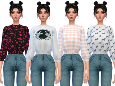 Tumblr Themed Crop Tops by Wicked_Kittie at TSR » Sims 4 Updates