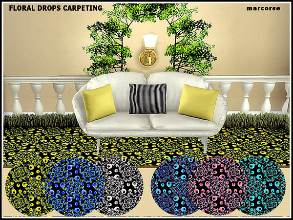 Sims 4 Floral Drops Carpeting by marcorse at TSR
