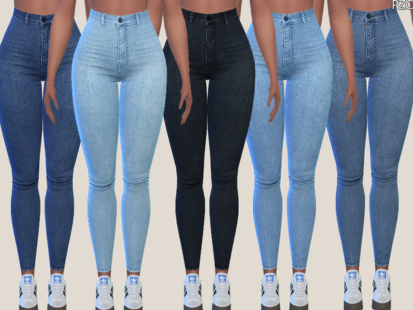 Sims 4 Denim Skinny Jeans 015 by Pinkzombiecupcakes at TSR