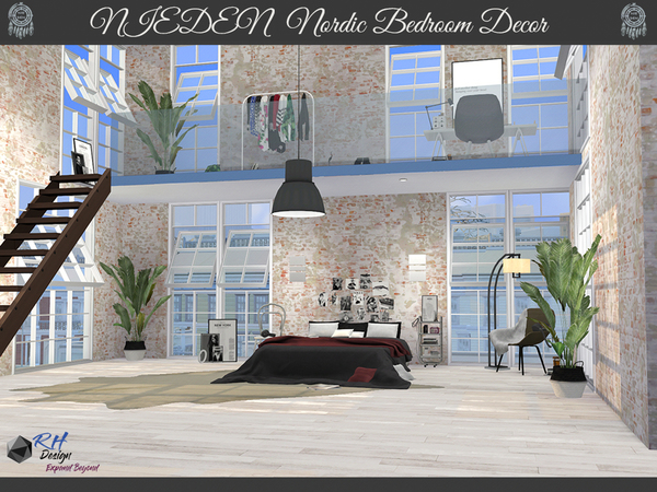Sims 4 NEIDEN Nordic Bedroom Decor by RightHearted at TSR