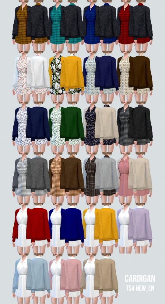 Sims 4 Shirt Dress With Cardigan at NEWEN