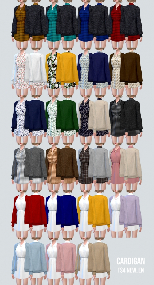 Shirt Dress With Cardigan at NEWEN » Sims 4 Updates