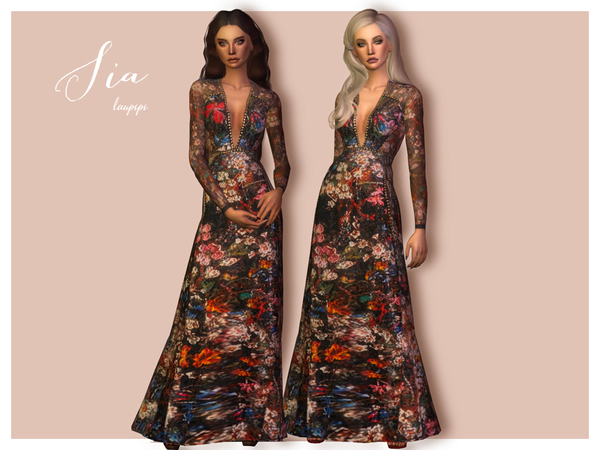 Sims 4 Sia gown by laupipi at TSR