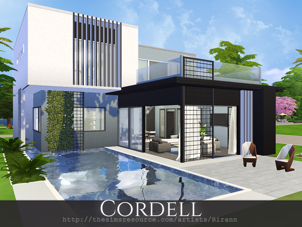 Sims 4 Cordell contemporary house by Rirann at TSR