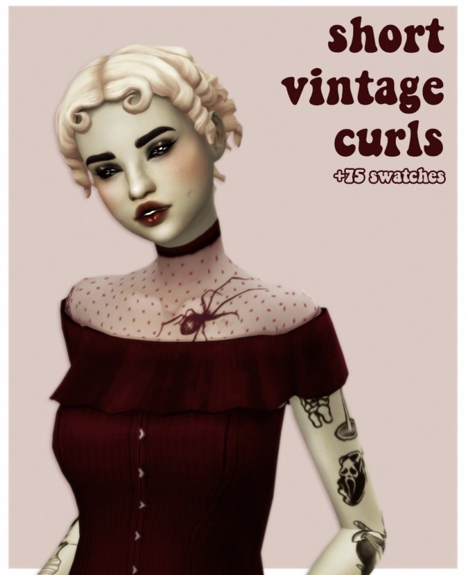 Sims 4 Those cute vintage curls from get famous recolours at cowplant pizza