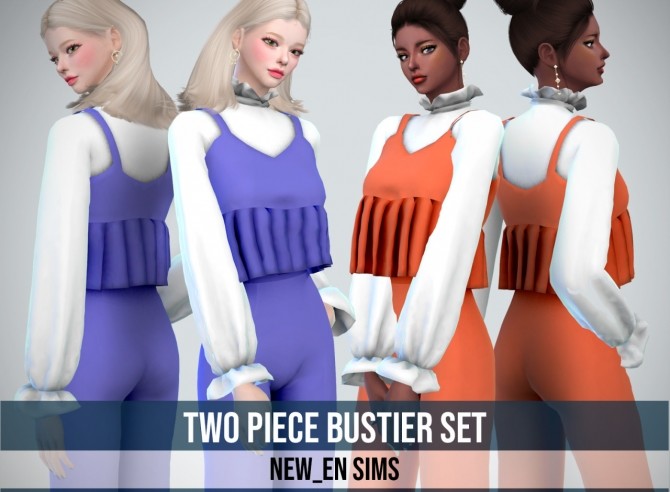 Sims 4 Two piece bustier set at NEWEN