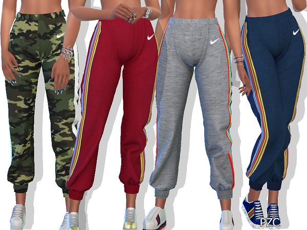 Sims 4 Athletic Sweatpants With Side Rainbow Strip by Pinkzombiecupcakes at TSR