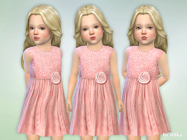 Sims 4 Pink Sequin Dress by lillka at TSR