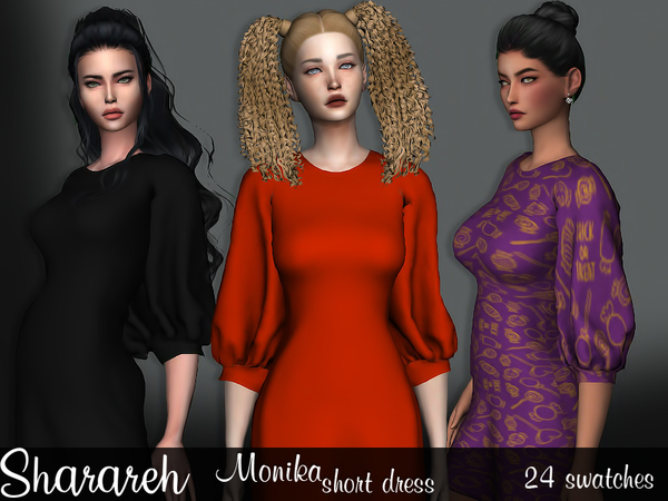 Sims 4 Monika Dress by Sharareh at TSR
