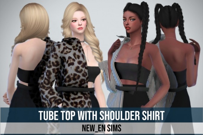 Sims 4 Tube Top With Shoulder Shirt at NEWEN