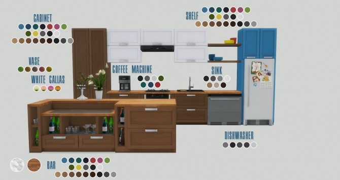 Sims 4 Los Feliz Kitchen at Pyszny Design