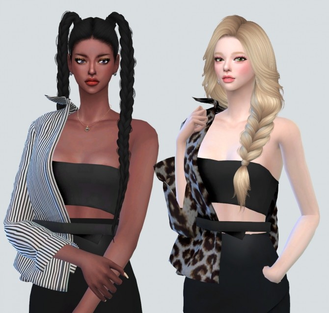 Sims 4 Tube Top With Shoulder Shirt at NEWEN