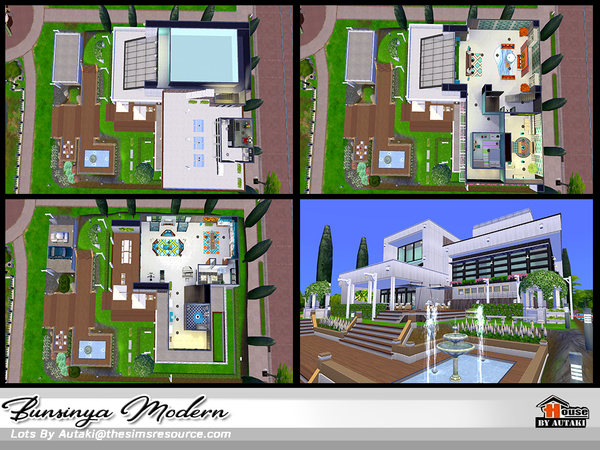 Sims 4 Bunsinya Modern house by autaki at TSR