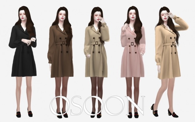 Sims 4 Trench Dress at Osoon