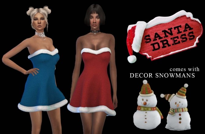 Sims 4 Santa Dress (P) at Leo Sims