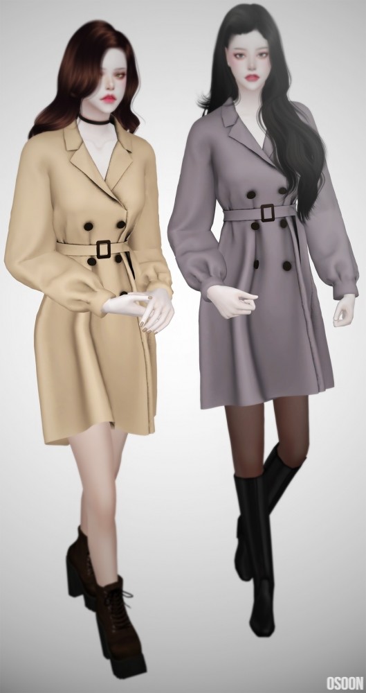 Sims 4 Trench Dress at Osoon