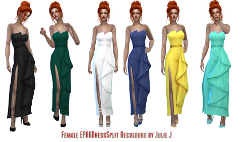 Sims 4 EP06 Dress Split Recolours at Julietoon – Julie J