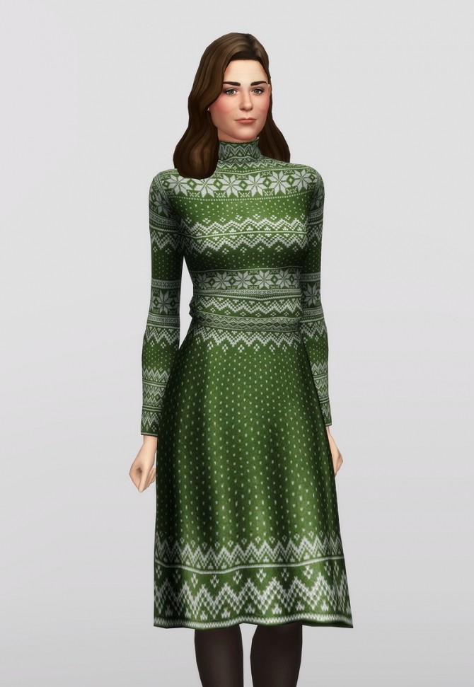 Sims 4 Knit Skater Sweater Dress at Rusty Nail