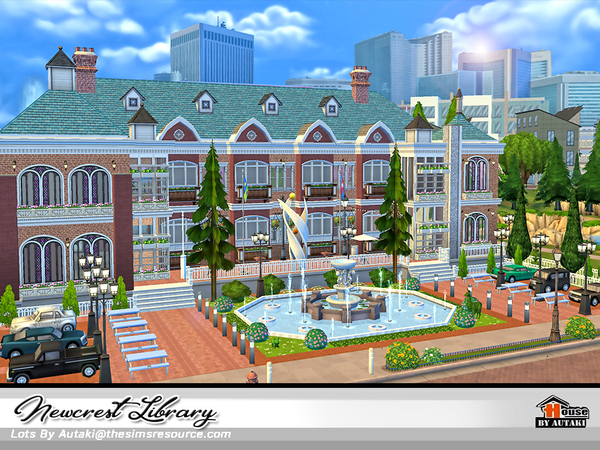 Sims 4 Newcrest Library NoCC by autaki at TSR