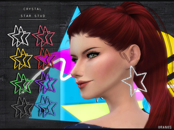Sims 4 Crystal Star Stud by OranosTR at TSR