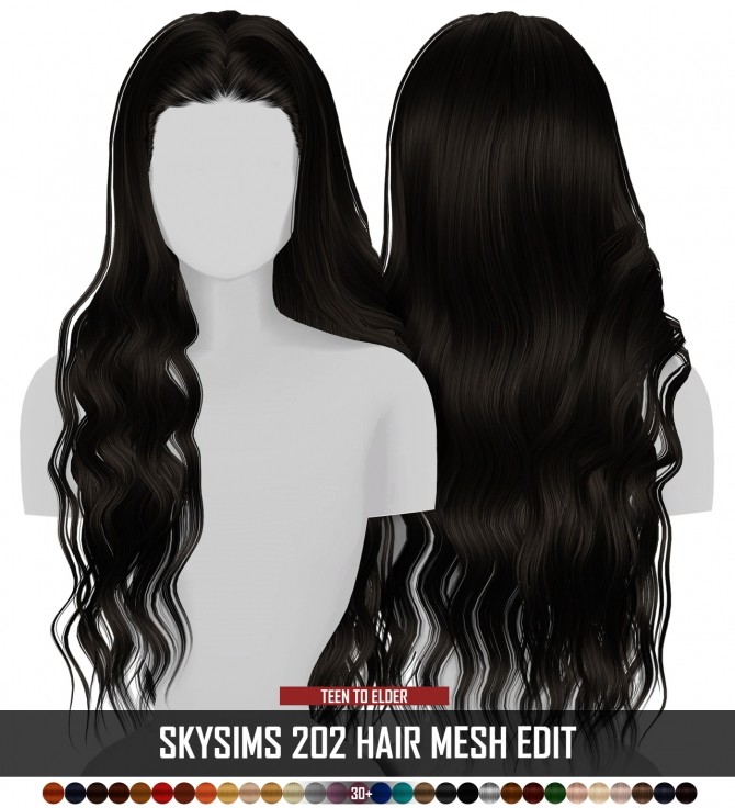 Sims 4 SKYSIMS 202 HAIR   MESH EDIT by Thiago Mitchell at REDHEADSIMS