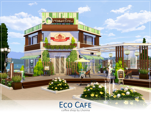 Sims 4 Eco Cafe by Lhonna at TSR