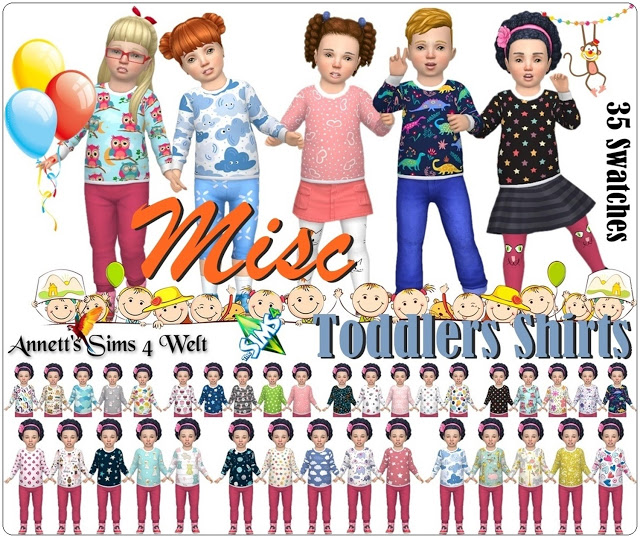 Sims 4 Toddlers Shirts Misc at Annett’s Sims 4 Welt
