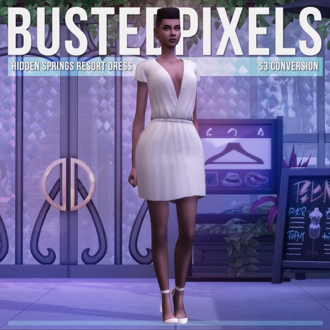 Sims 4 Hidden Springs Resort Dress Draped S3 Conversion at Busted Pixels