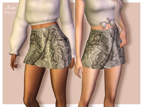 Sims 4 Anne printed skirt by laupipi at TSR