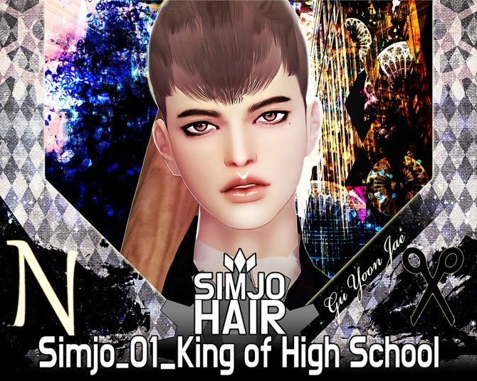 Sims 4 Hair 01 King of High School at Kim Simjo