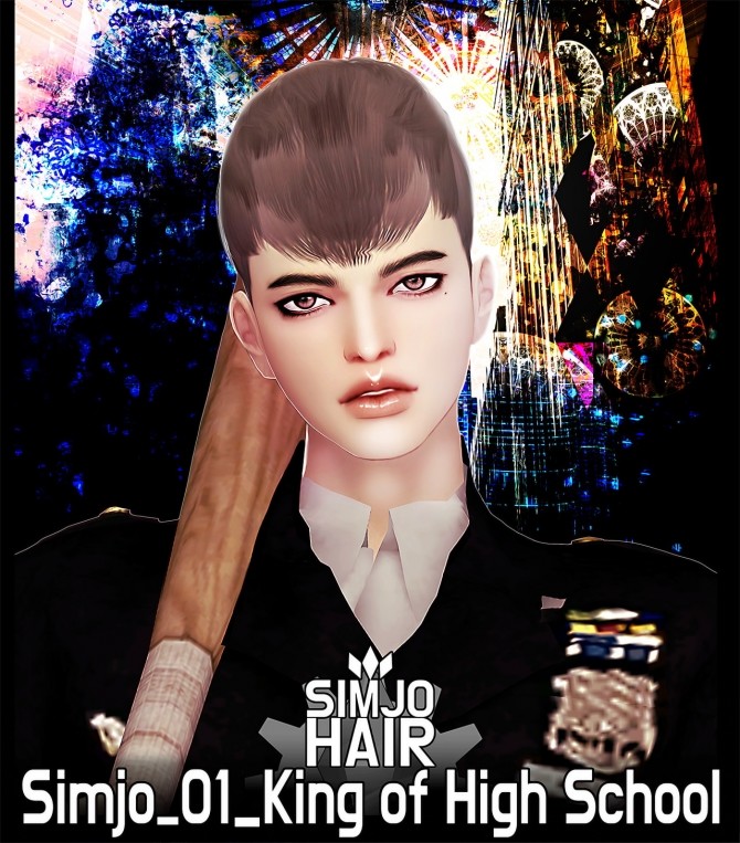 Sims 4 Hair 01 King of High School at Kim Simjo