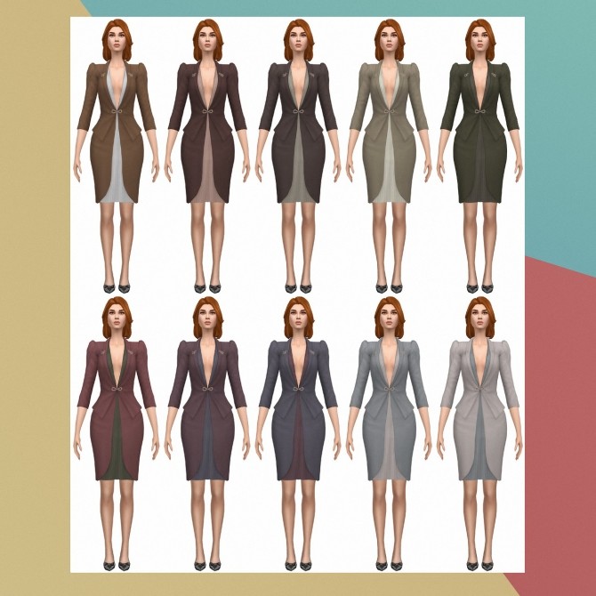 Sims 4 Supernatural Plunge Neck Dress S3 Conversion at Busted Pixels