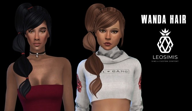 Sims 4 Wanda Hair (P) at Leo Sims