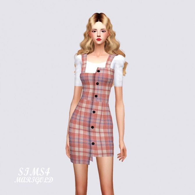 Sims 4 Uneven Mini Dress With Top at Marigold