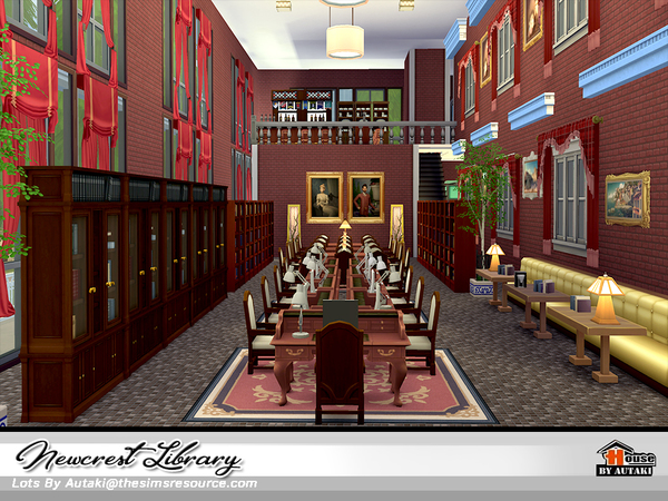 Sims 4 Newcrest Library NoCC by autaki at TSR