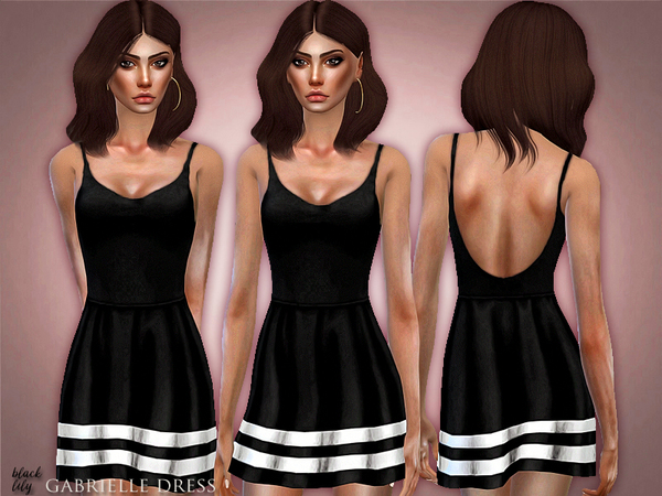 Sims 4 Gabrielle Dress by Black Lily at TSR