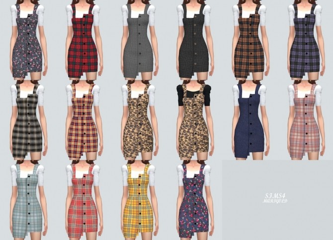 Sims 4 Uneven Mini Dress With Top at Marigold