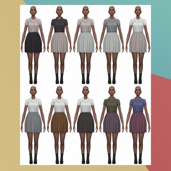 Sims 4 Loft Pea Coat Skirt S3 Conversion at Busted Pixels