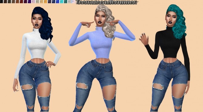 Sims 4 Famous Curls Recolor at Teenageeaglerunner