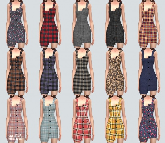 Uneven Mini Dress at Marigold » Sims 4 Updates