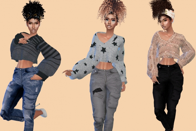Neck Crop Sweater Recolor at Teenageeaglerunner » Sims 4 Updates