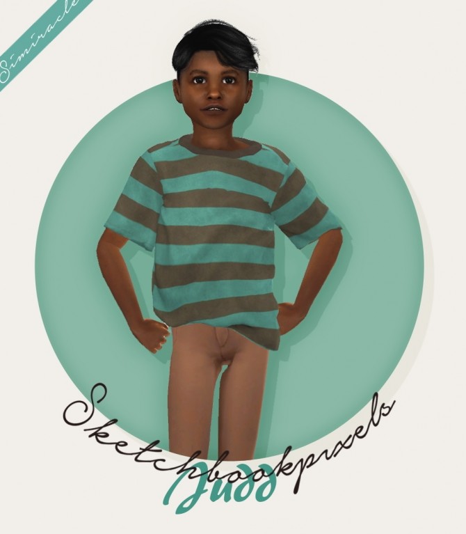 Sims 4 Sketchbookpixels Judd 3T4 baggy shirt for kids at Simiracle