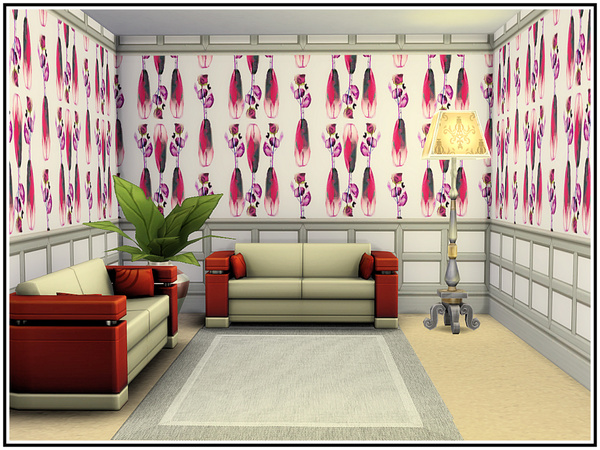 Sims 4 Glass Flowers Walls by marcorse at TSR