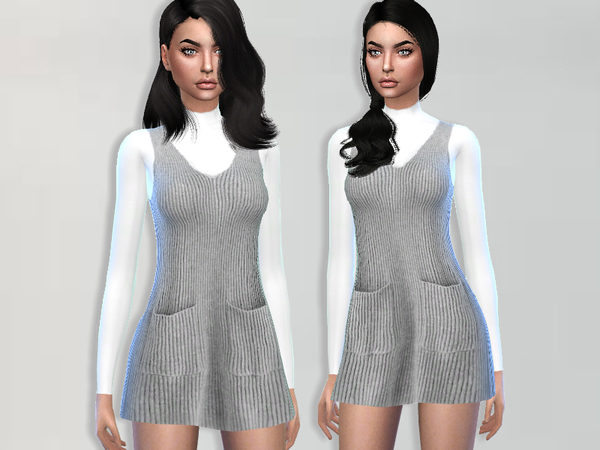 Sims 4 Wool Dress by Puresim at TSR