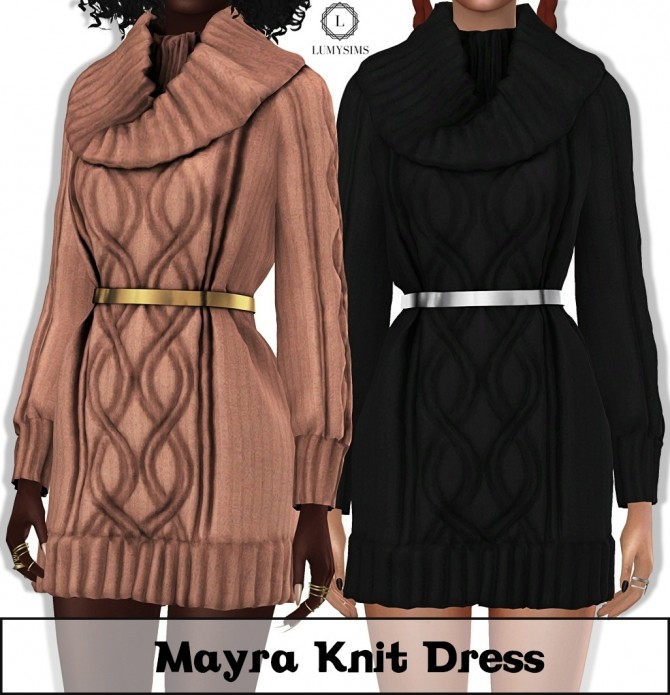 Sims 4 Mayra Knit Dress at Lumy Sims