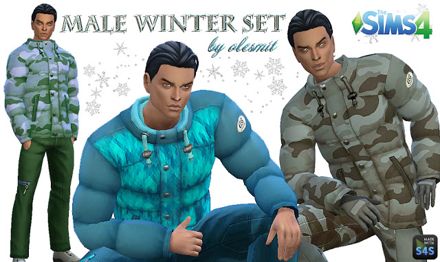 Sims 4 Male winter set: jacket and pants at OleSims