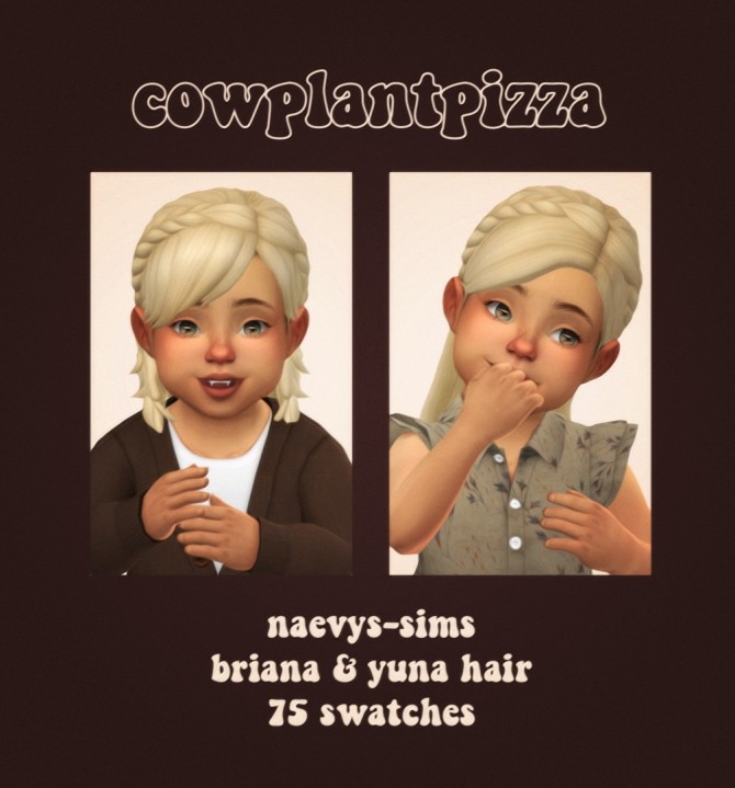 Sims 4 Naevys sims briana and yuna hairs at cowplant pizza