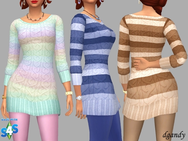 Sims 4 Sweater Dress Irene by dgandy at TSR