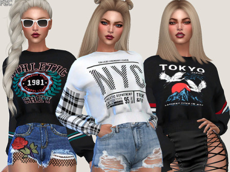 Sweatshirts Collection 015 Breeze by Pinkzombiecupcakes at TSR » Sims 4 ...