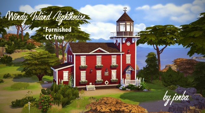 Sims 4 Windy Island Lighthouse Furnished at Jenba Sims